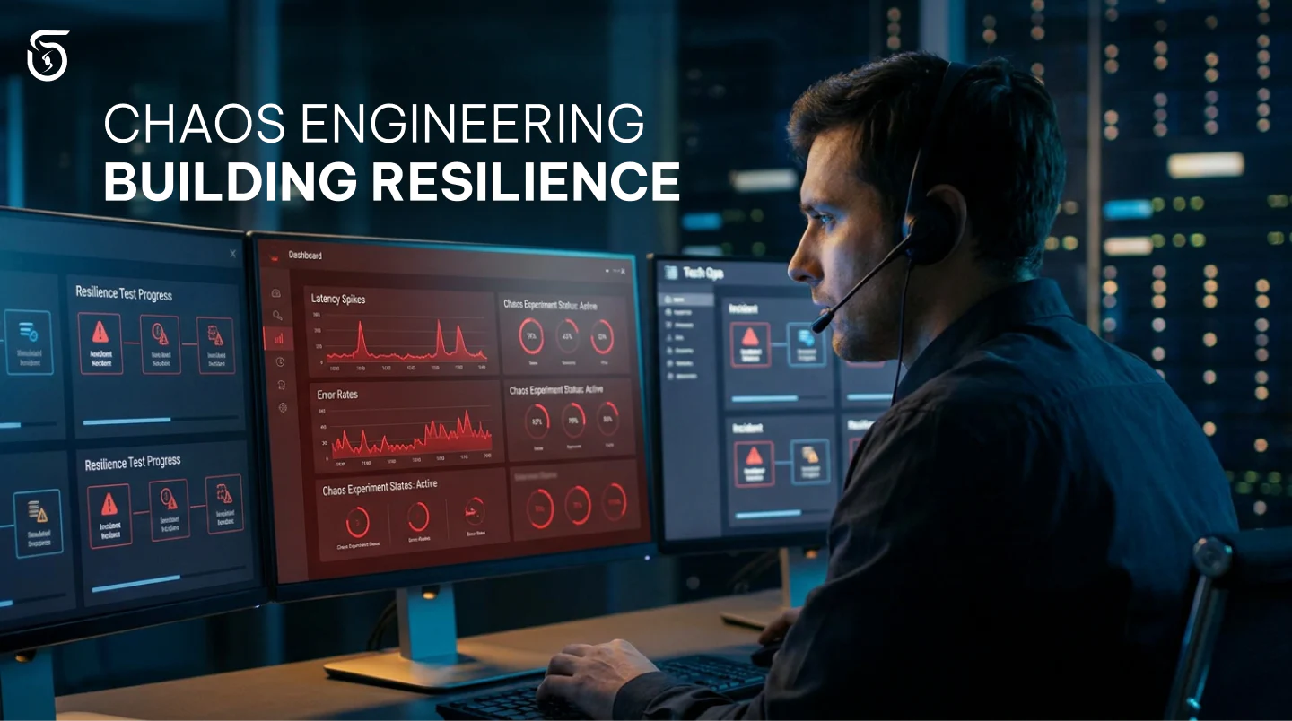 Engineer monitoring chaos engineering experiment dashboard