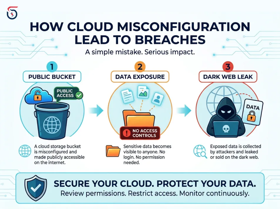 Cloud storage misconfiguration exposing sensitive data