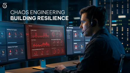 Engineer monitoring chaos engineering experiment dashboard