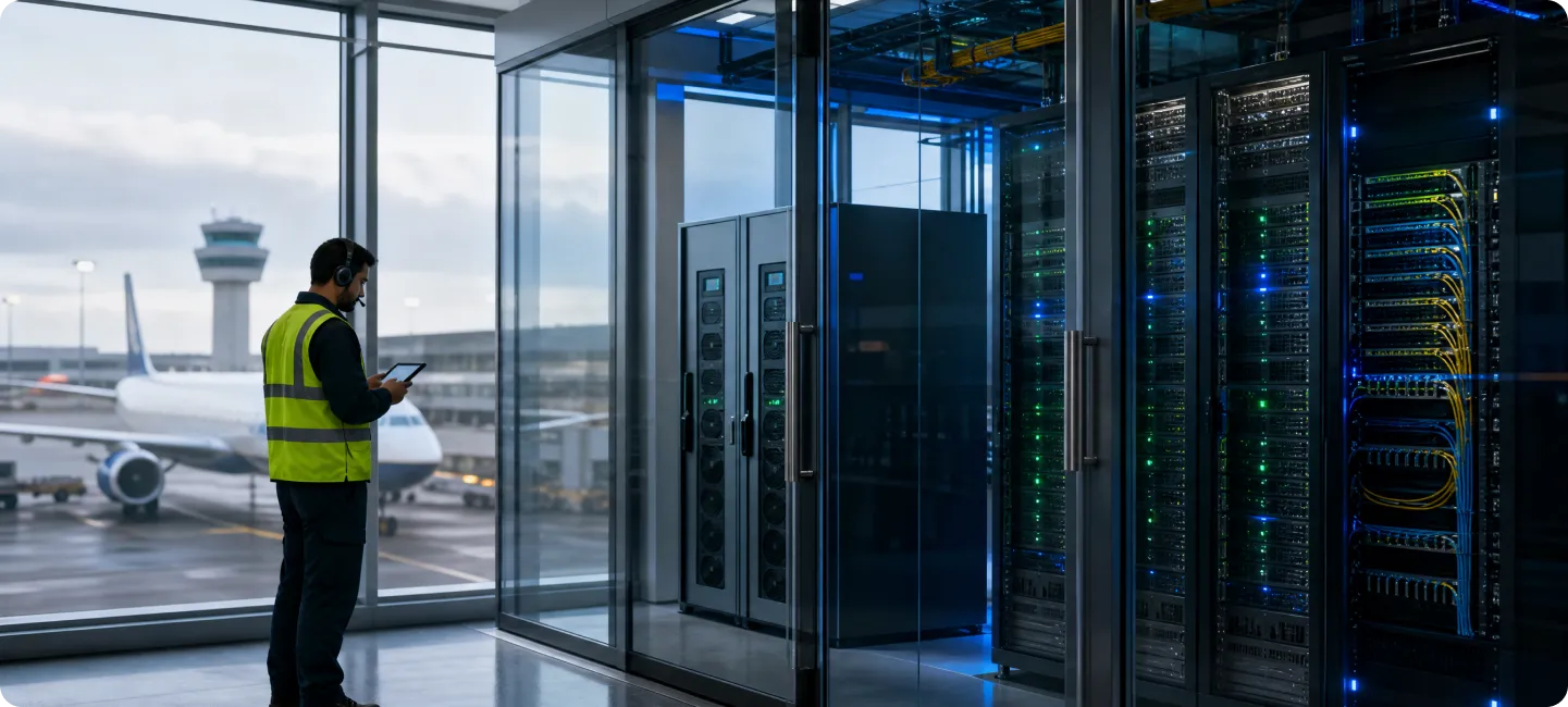 Airport IT infrastructure supporting secure aviation operations