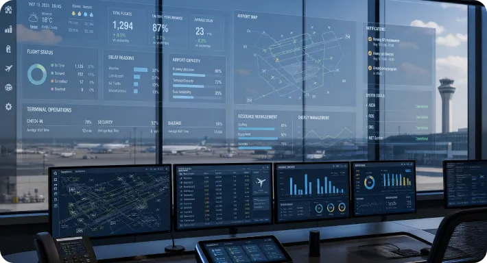 Airport analytics dashboard improving operational visibility and decision-making